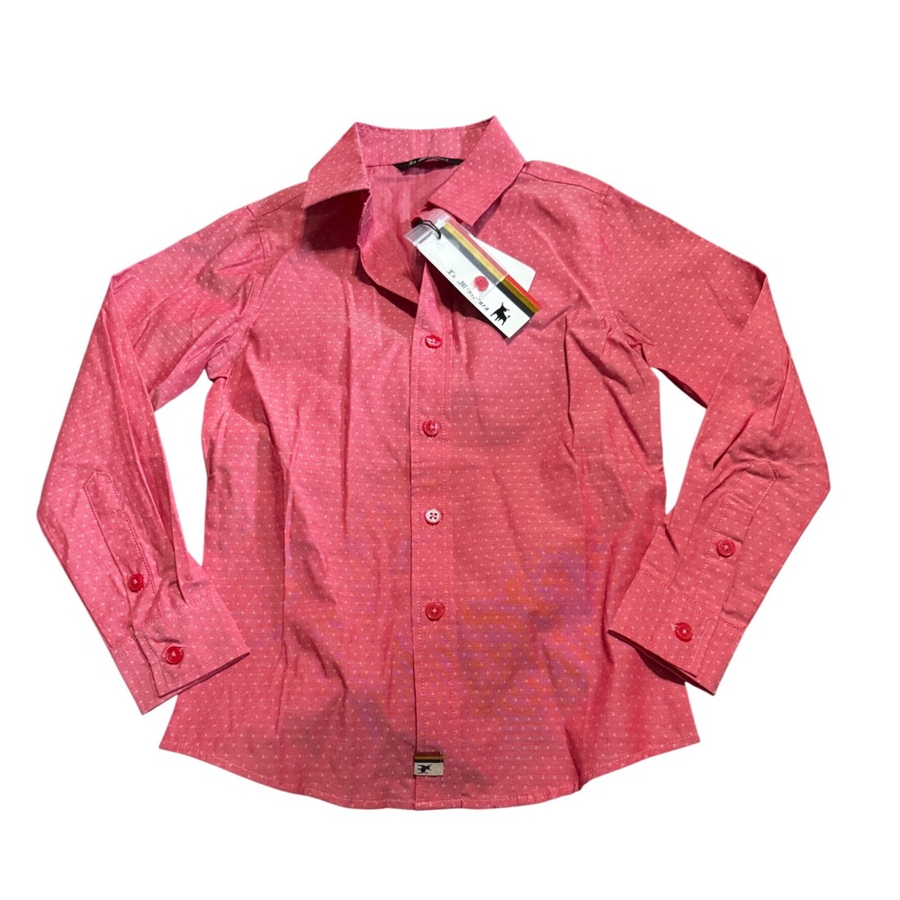 NWT La Miniatura Printed Oxford Shirt Red Dress Formal Button Up‎ Boy Size 6